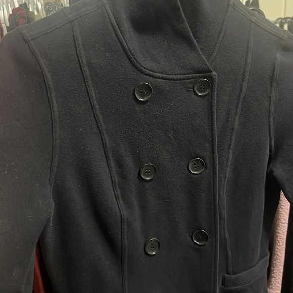 !SOLD! JACOB Black Cotton Jacket Button Down Shawl Sweater Soft Stretchy - Picture 3 of 7